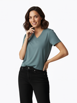 Polera de Bambú Ultra Suave - Mujer (Cuello V)