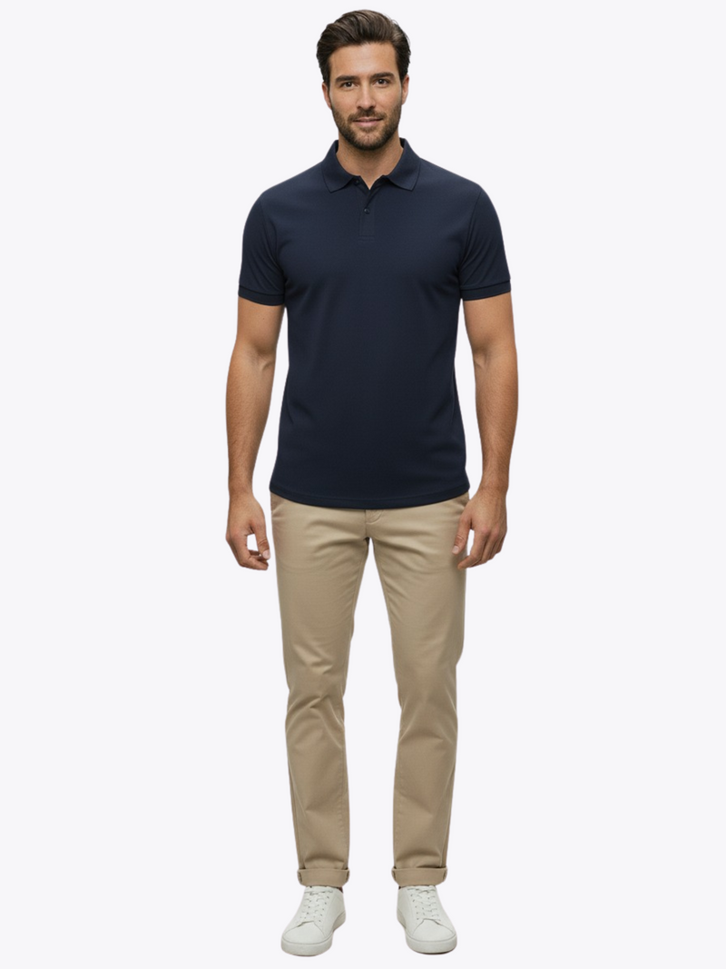 Polera Cuello Polo de Bambú Ultra Suave