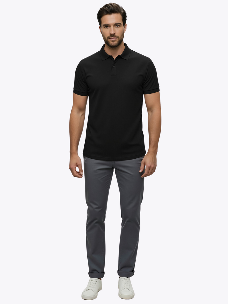 Polera Cuello Polo de Bambú Ultra Suave