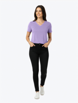 Polera de Bambú Ultra Suave - Mujer (Cuello V)